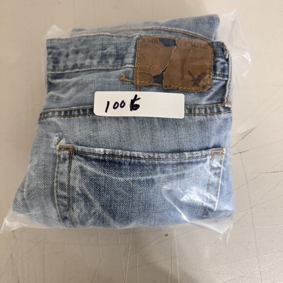 American Eagle Jeans Men 32x29 Blue Bootcut Ripped Stained Grunge American Denim - Picture 12 of 12